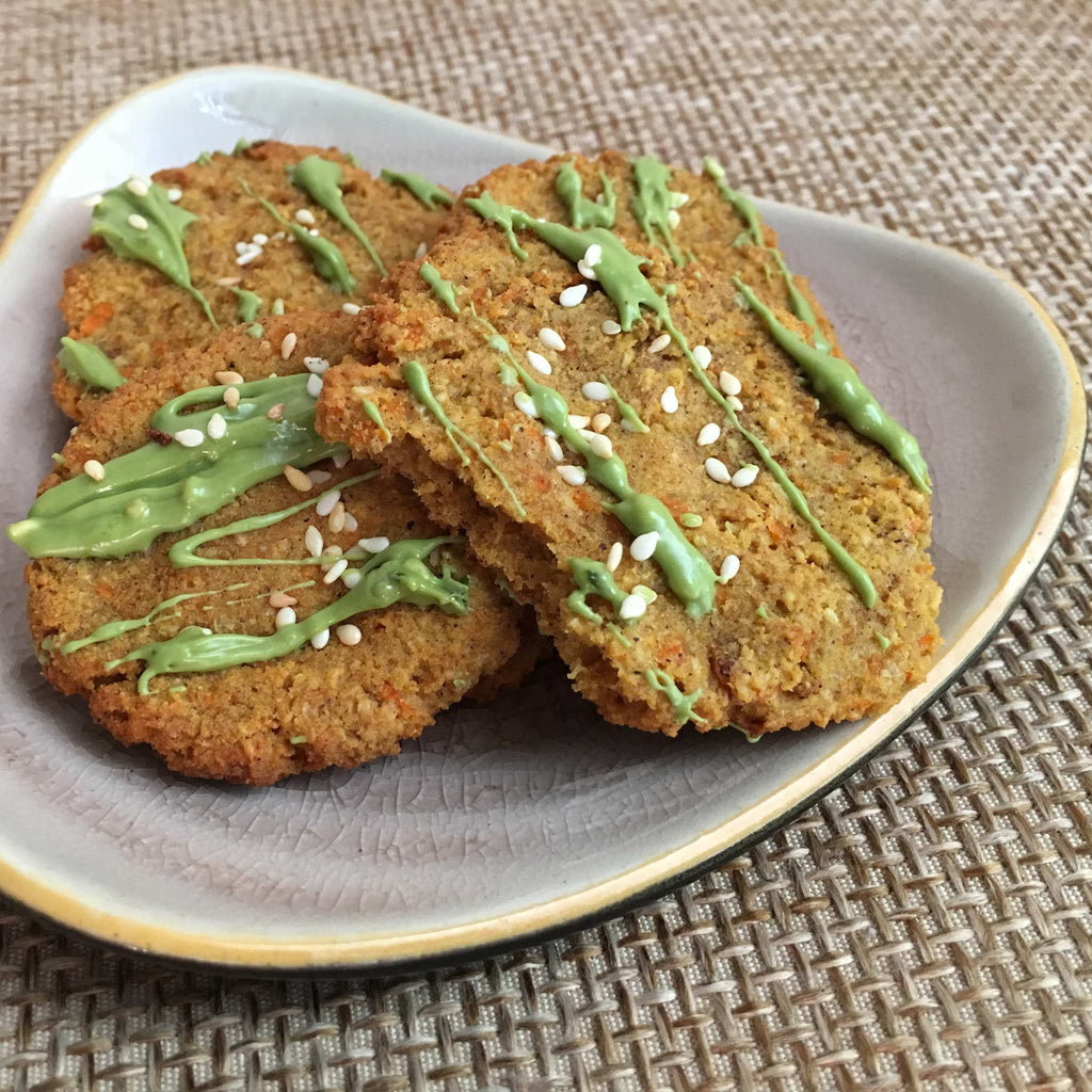 Cinnamon Carrot Biscuit with Matcha Chocolate