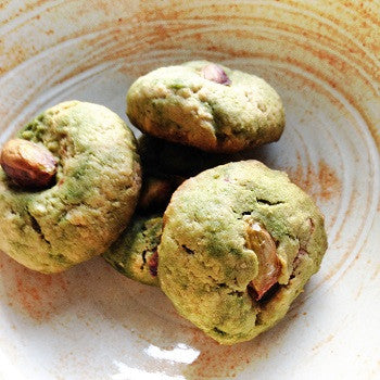 Matcha Pistachio Choc-Chip Cookies