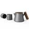 Teapot Set - Ceramic/Wood - 600ml - Grey