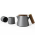 Teapot Set - Ceramic/Wood - 600ml - Grey