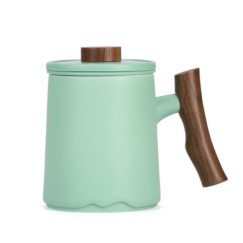 Infuser Mug - Ceramic/Wood - 360ml - Mint