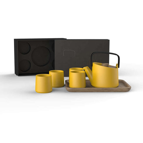 Teapot Set - Ceramic - 800ml - Yellow