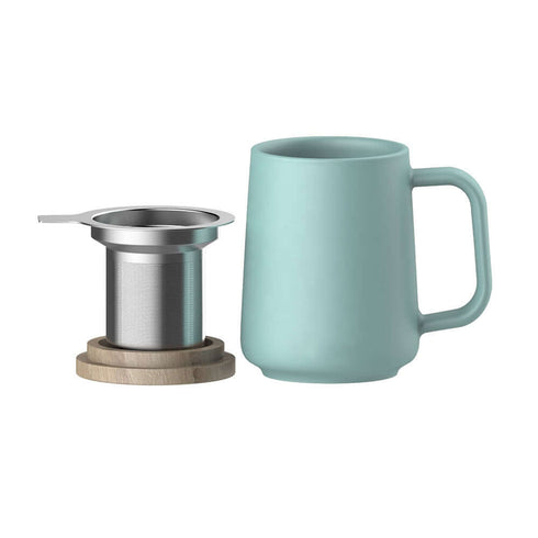 Infuser Mug - Ceramic - 500ml - Aqua Blue